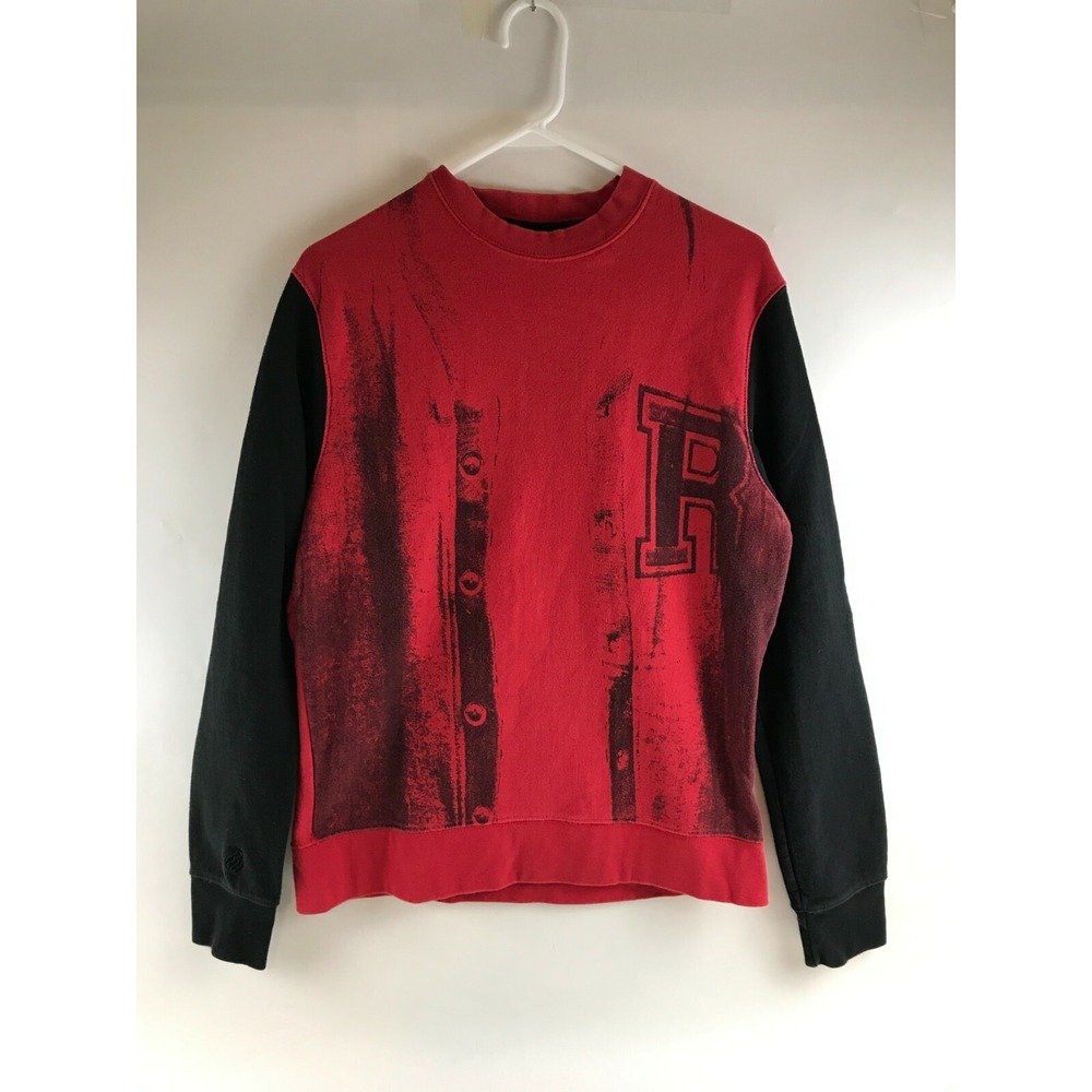 Rocawear Sweater Shirt Men's Size Small Red Black Long Sleeve Pullover Crewneck